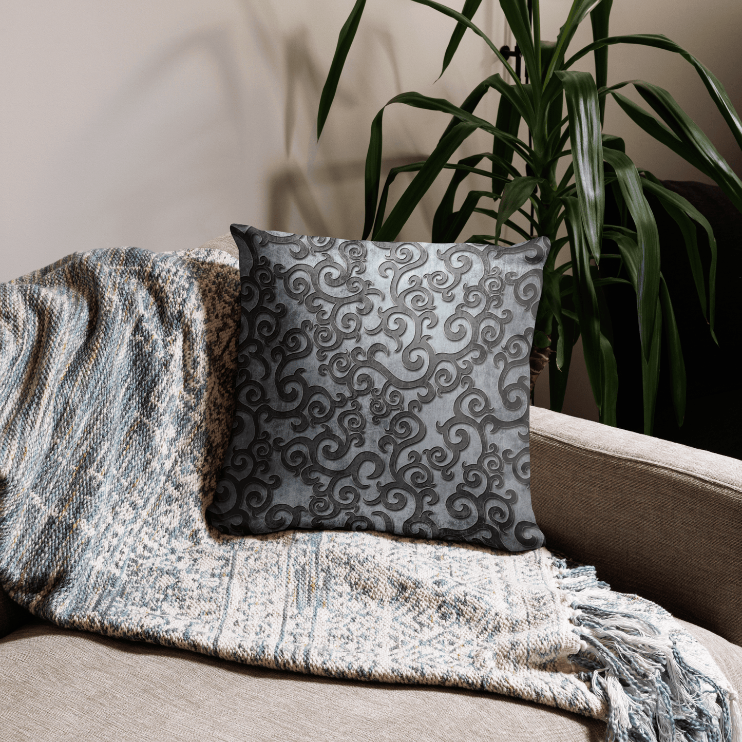 Grey and Black Sofa Collection Decorative Pillow - Home Decor Cushion