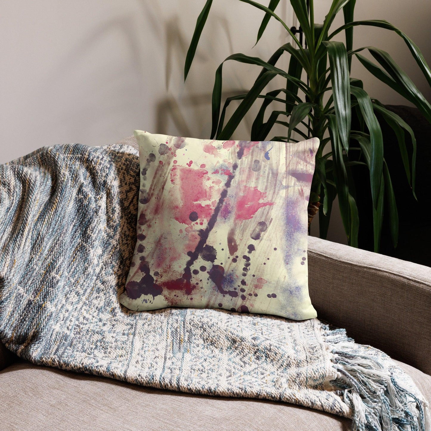 Dripping Paint Decorative Pillow - Artistic Home Decor Cushion 2024