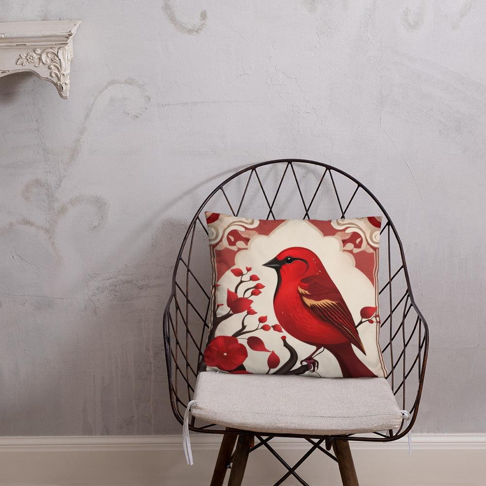 Red Sparrow Decorative Pillow - Home Decor Sofa and Bed Cushion 2024