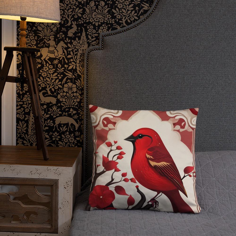 Red Sparrow Decorative Pillow - Home Decor Sofa and Bed Cushion 2024