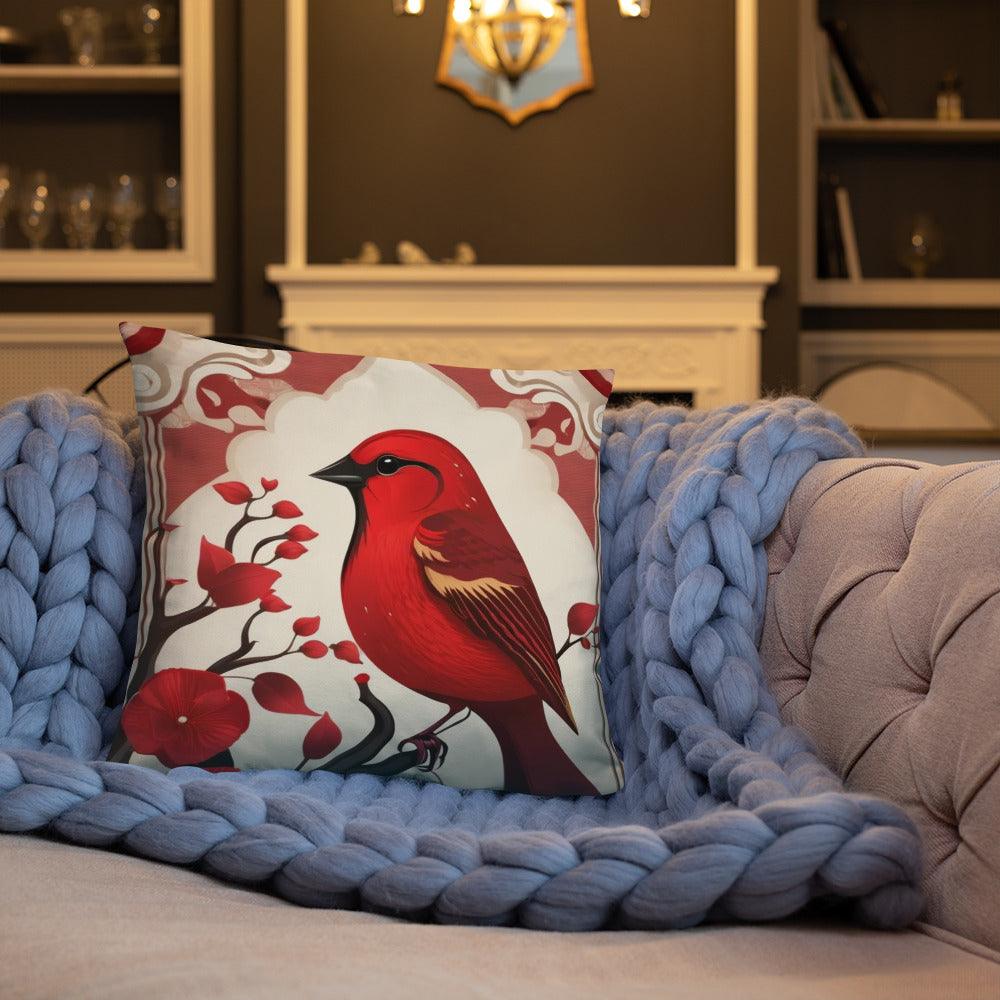 Red Sparrow Decorative Pillow - Home Decor Sofa and Bed Cushion 2024