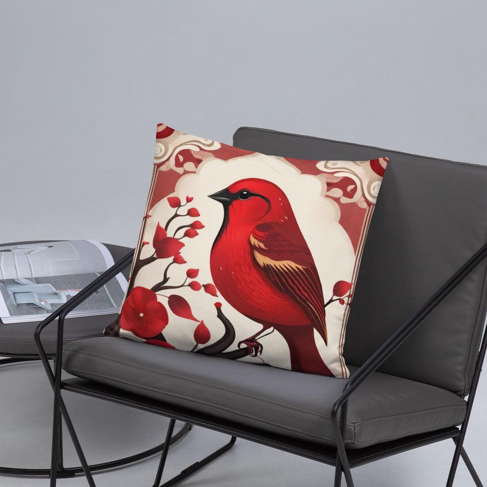 Red Sparrow Decorative Pillow - Home Decor Sofa and Bed Cushion 2024
