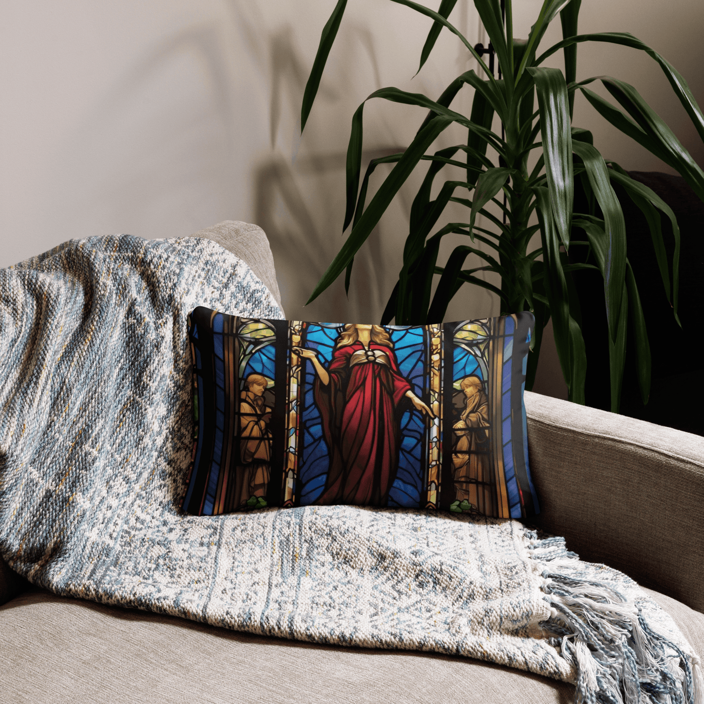 Lady in the Glass Printed Decorative Pillow - Home Decor Cushion 2024