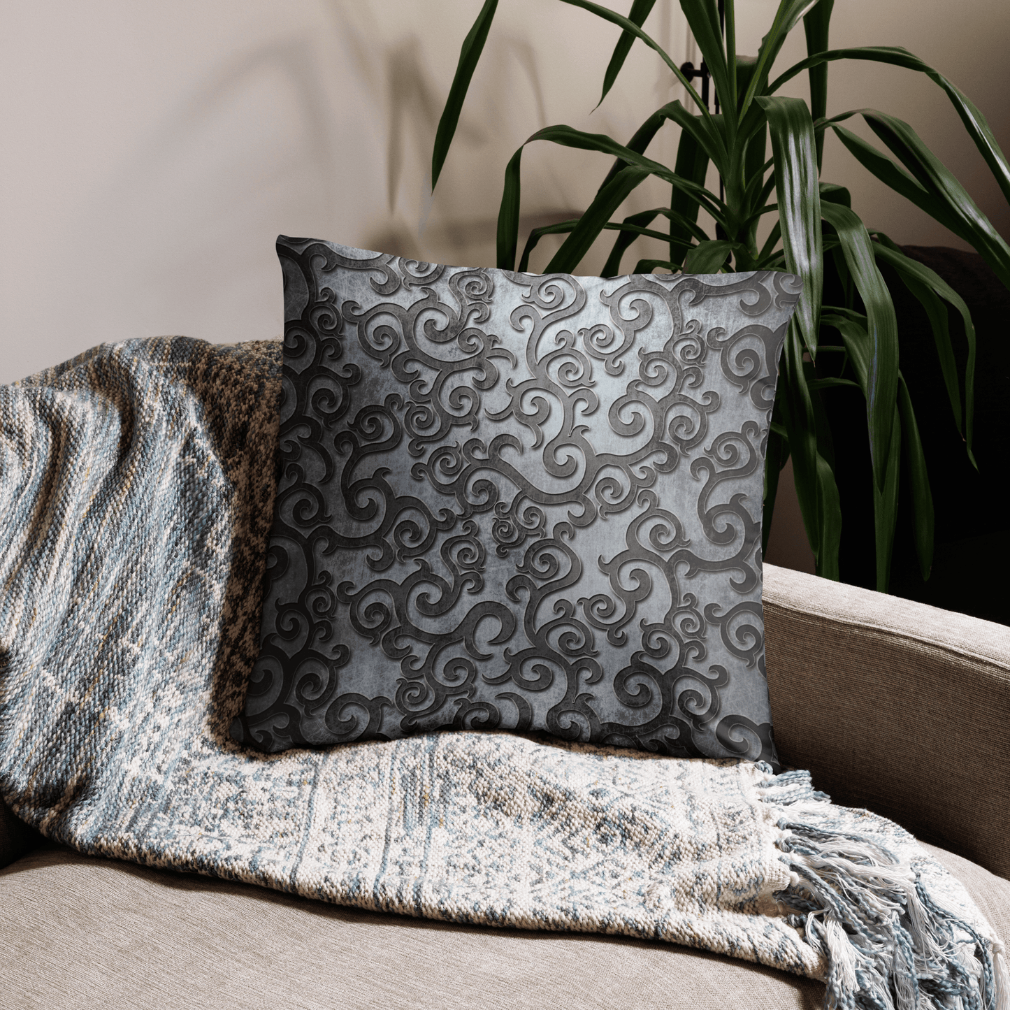 Grey and Black Sofa Collection Decorative Pillow - Home Decor Cushion