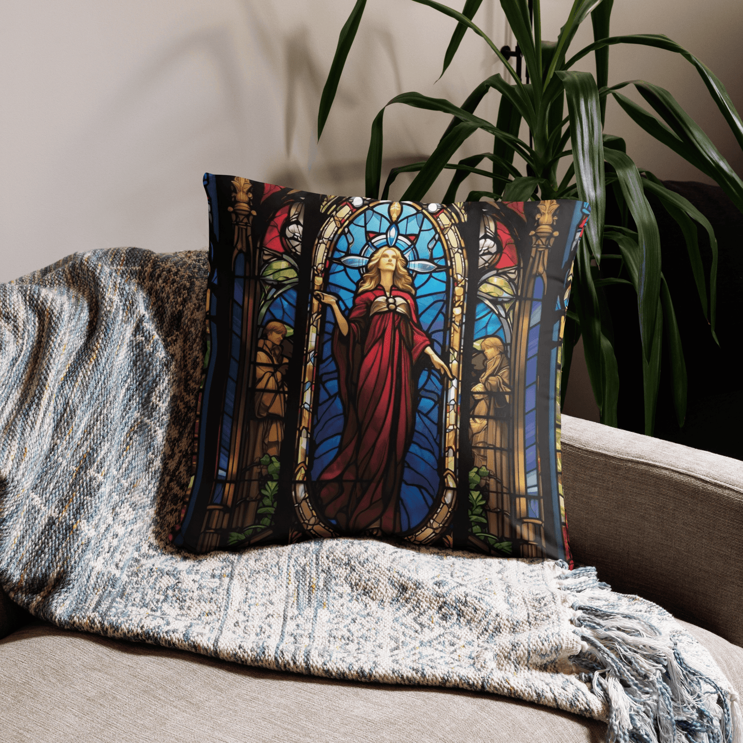Lady in the Glass Printed Decorative Pillow - Home Decor Cushion 2024