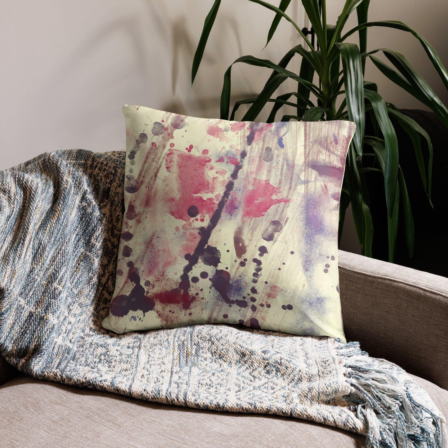 Dripping Paint Decorative Pillow - Artistic Home Decor Cushion 2024