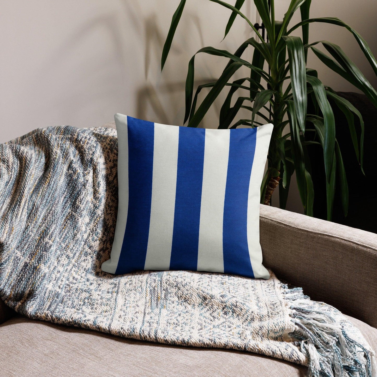 Blue Deep Lines Premium Pillow - Elegant & Stylish Home Decor Cushion