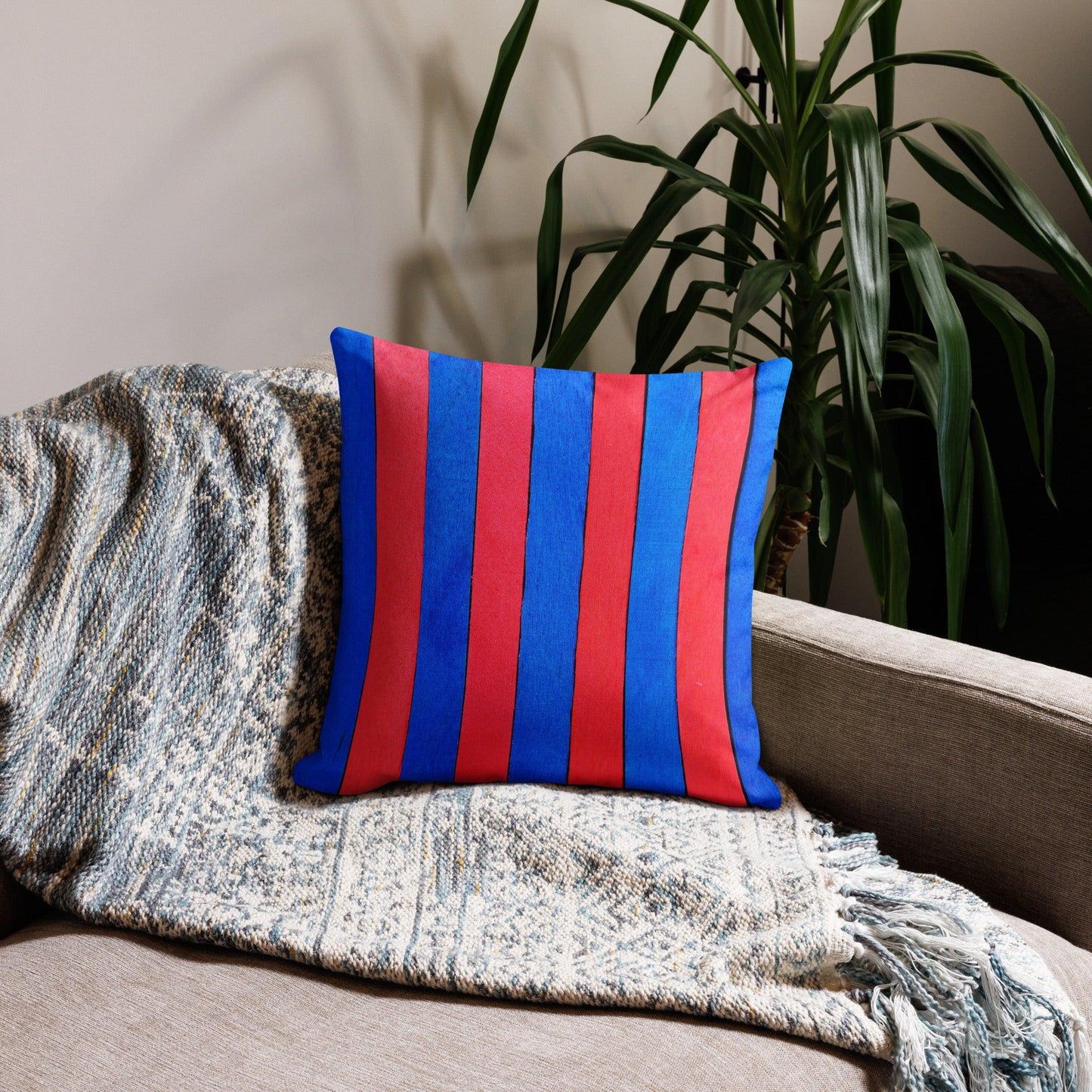 Red and Blue Premium Pillow - Home Decoration Sofa Cushion 2024