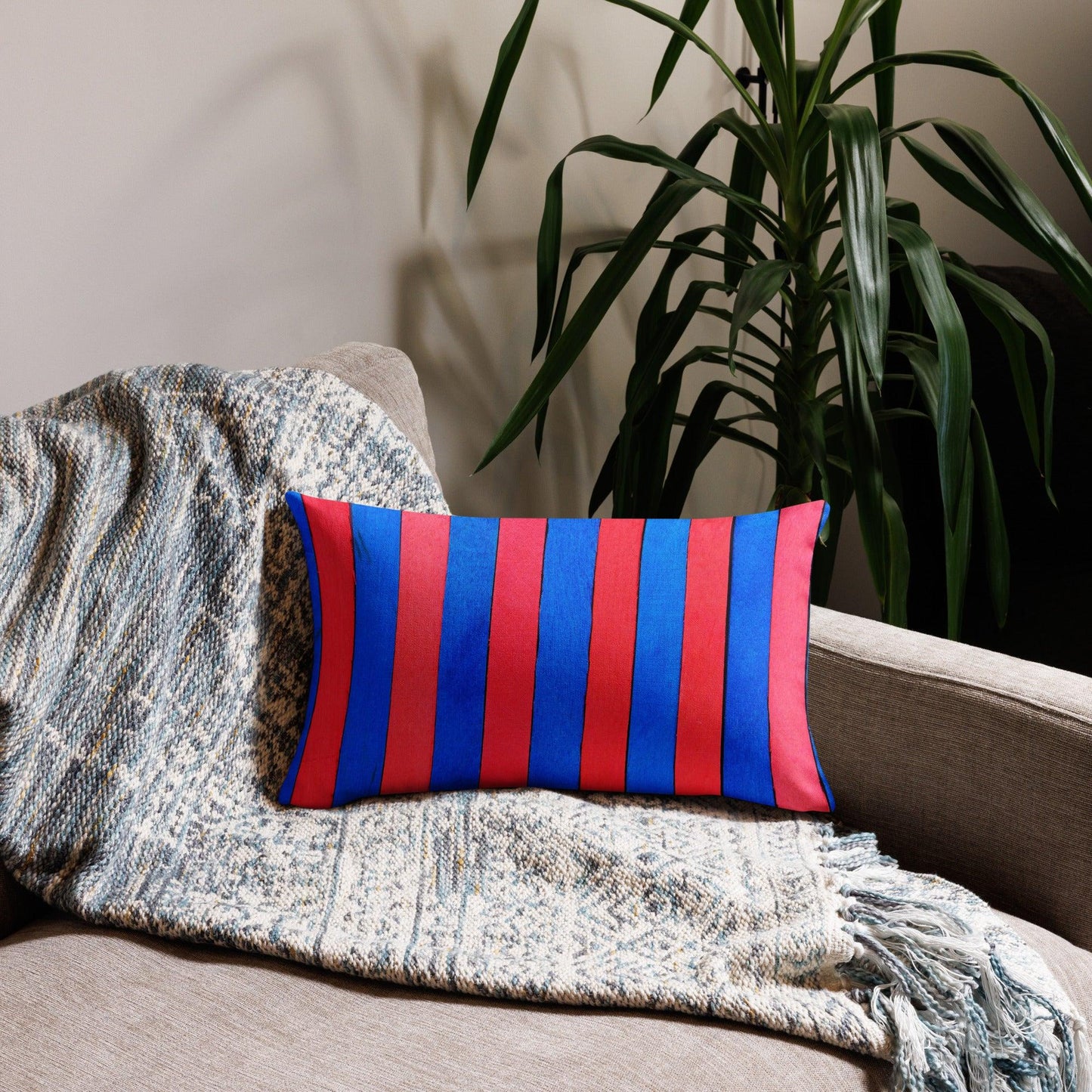 Red and Blue Premium Pillow - Home Decoration Sofa Cushion 2024
