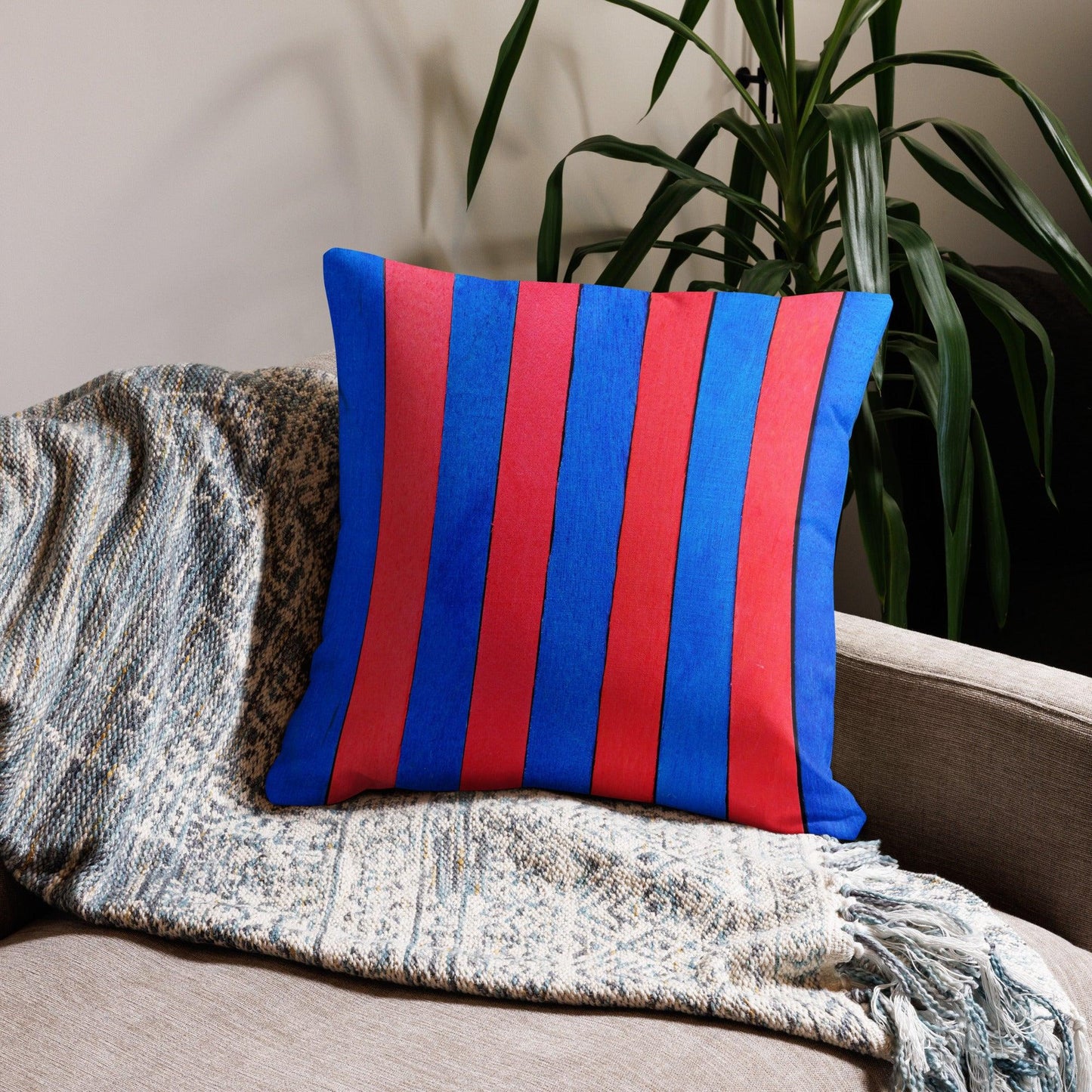 Red and Blue Premium Pillow - Home Decoration Sofa Cushion 2024