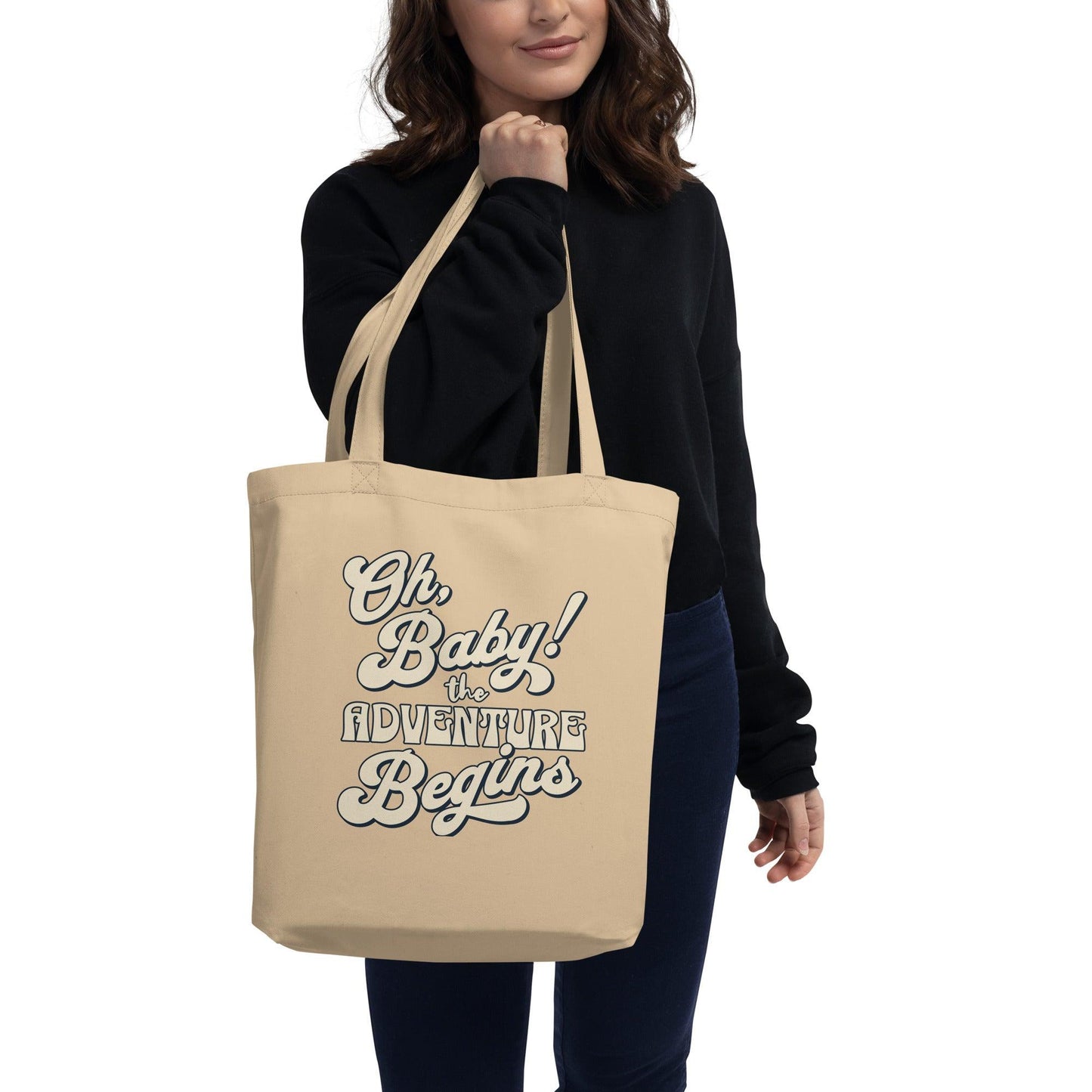 Oh Baby the Adventure Begins Tote Bag - Eco Friendly Cotton Bag Online