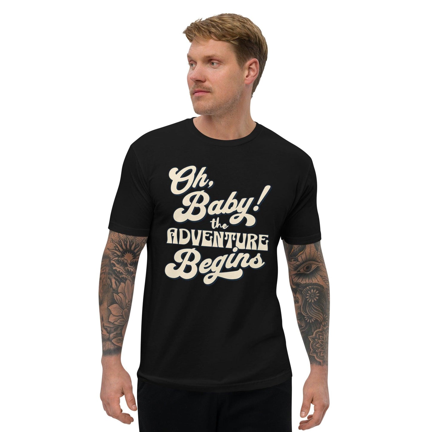 Oh Boy Let the Adventure Begins Printed T Shirt - Men's Summer Top