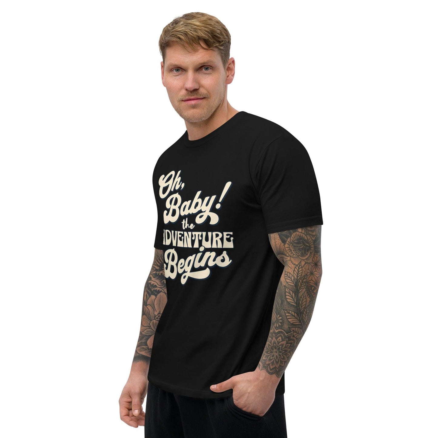 Oh Boy Let the Adventure Begins Printed T Shirt - Men's Summer Top