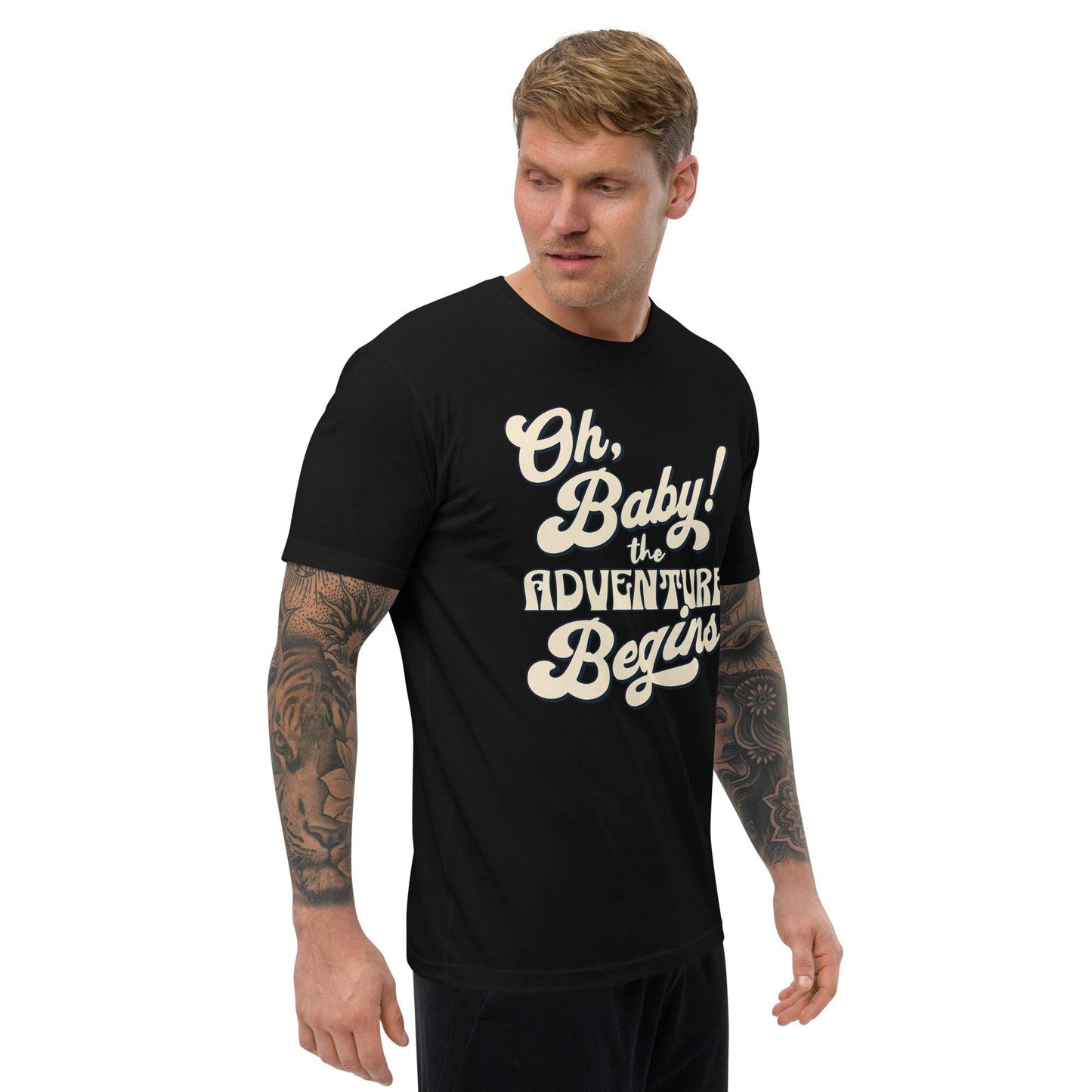Oh Boy Let the Adventure Begins Printed T Shirt - Men's Summer Top