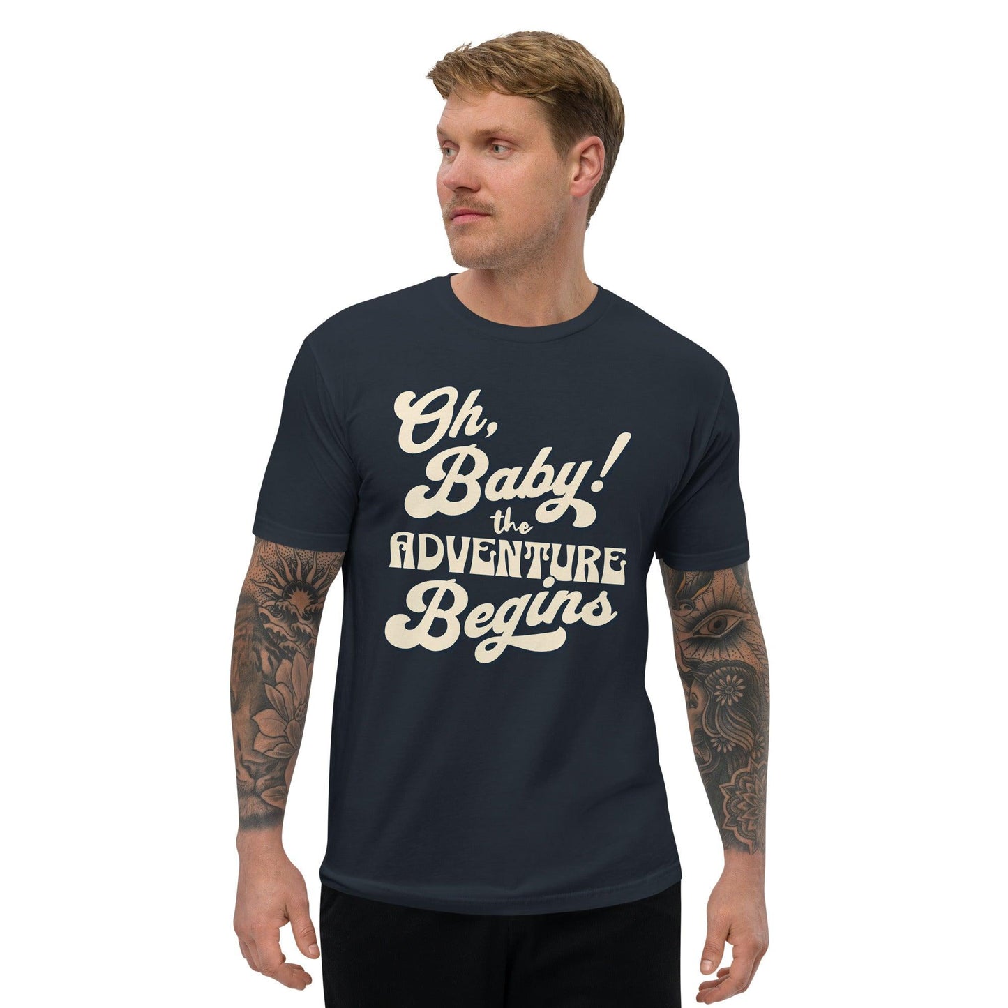 Oh Boy Let the Adventure Begins Printed T Shirt - Men's Summer Top