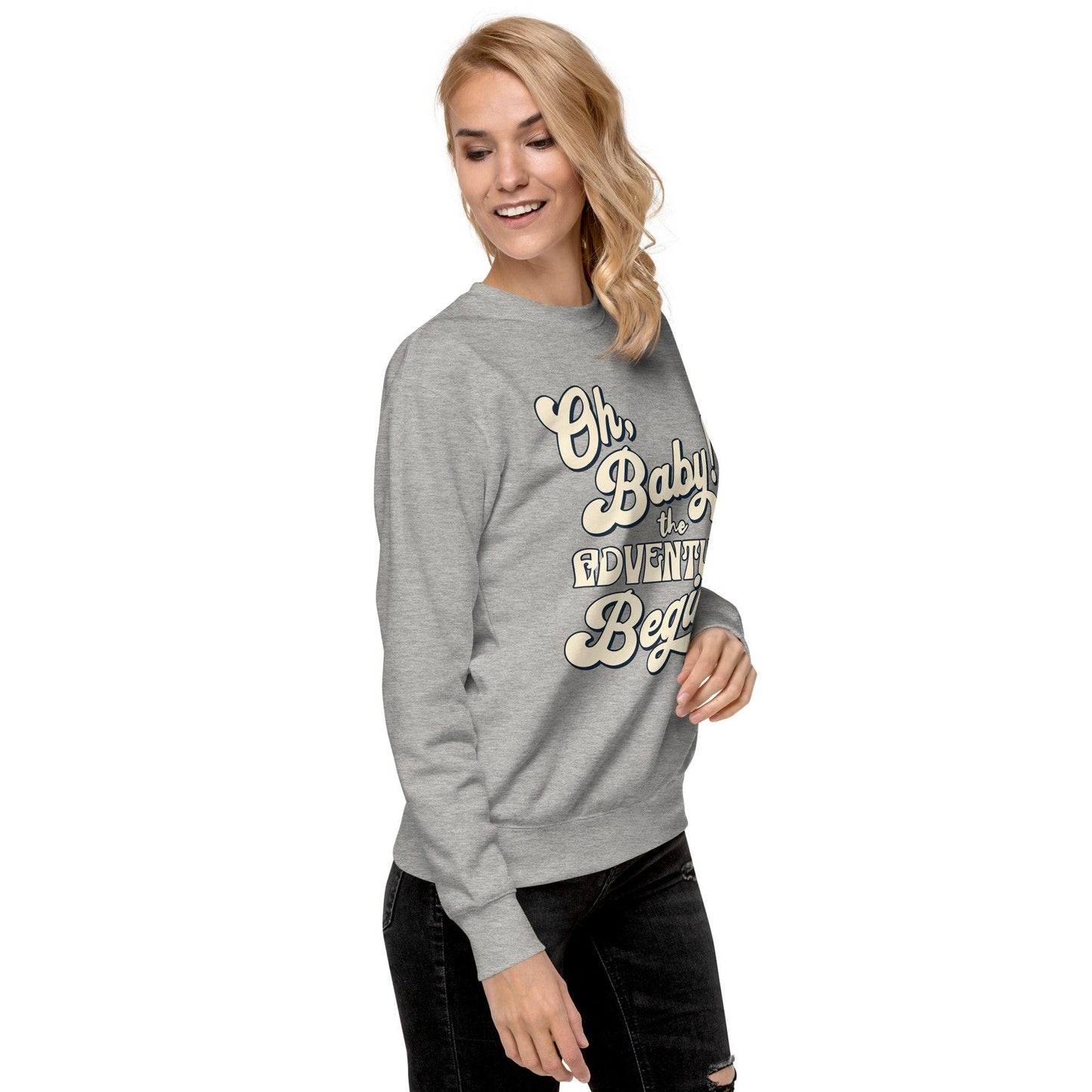 Unisex Premium Sweatshirt - Oh Boy Let the Adventure Begin - UORdesign
