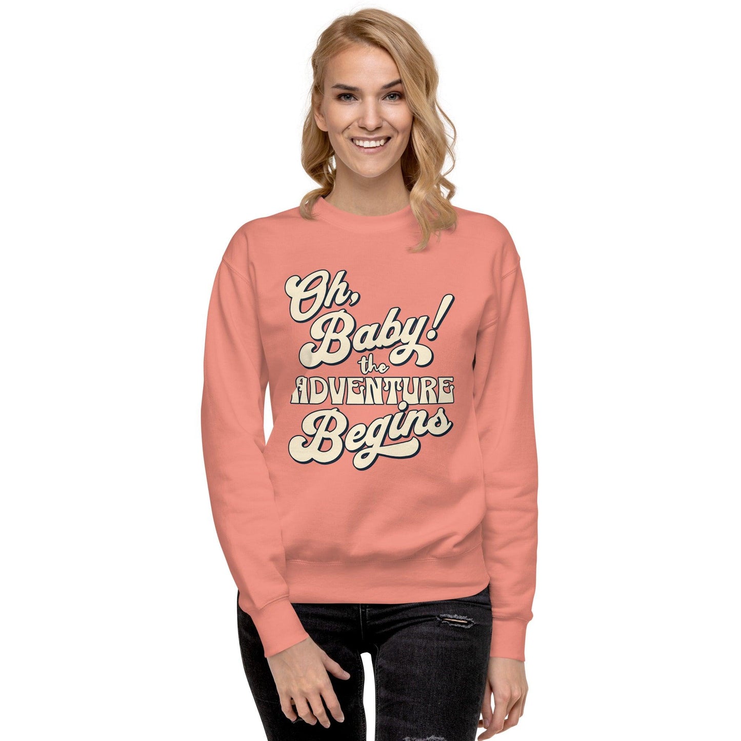 Unisex Premium Sweatshirt - Oh Boy Let the Adventure Begin - UORdesign