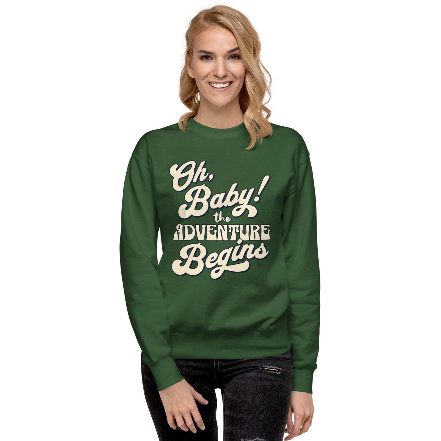 Unisex Premium Sweatshirt - Oh Boy Let the Adventure Begin - UORdesign