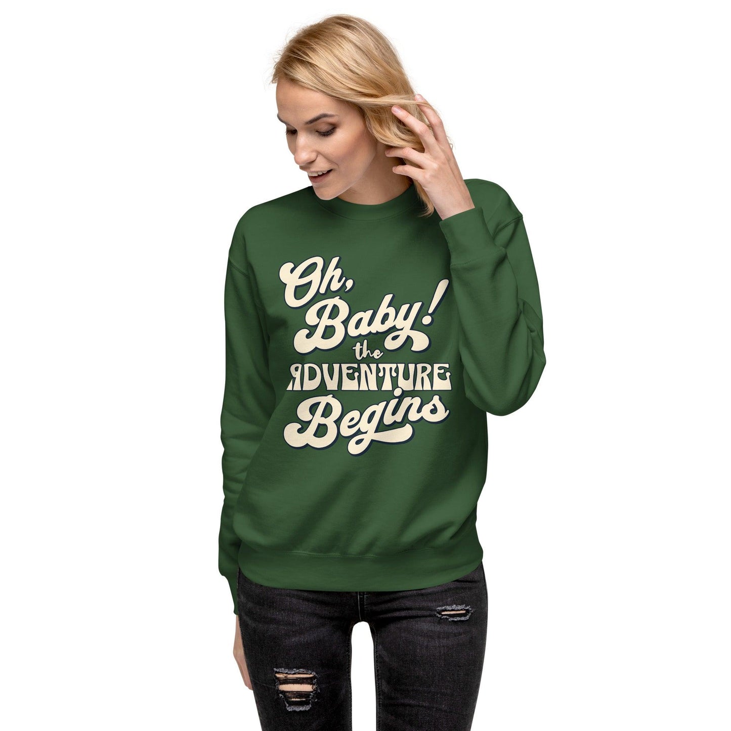 Unisex Premium Sweatshirt - Oh Boy Let the Adventure Begin - UORdesign