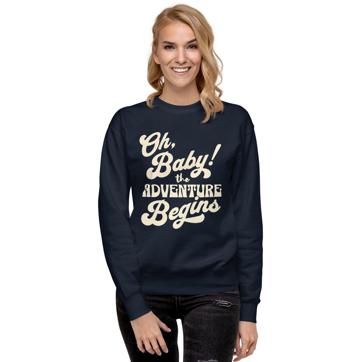 Unisex Premium Sweatshirt - Oh Boy Let the Adventure Begin - UORdesign