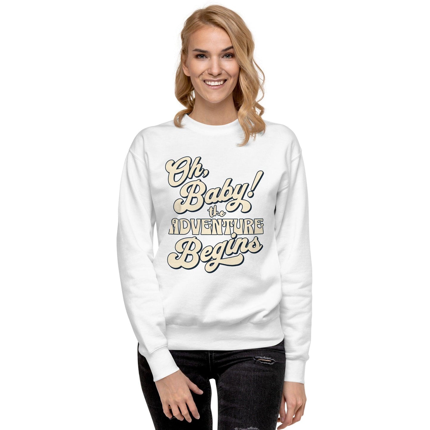 Unisex Premium Sweatshirt - Oh Boy Let the Adventure Begin - UORdesign