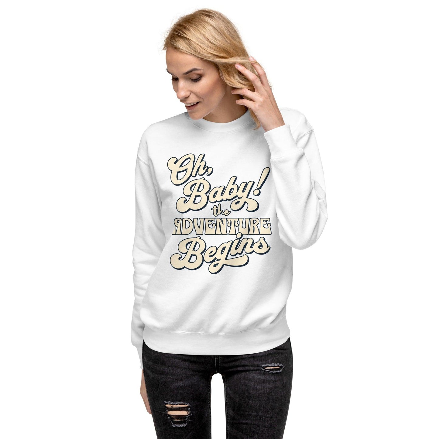 Unisex Premium Sweatshirt - Oh Boy Let the Adventure Begin - UORdesign