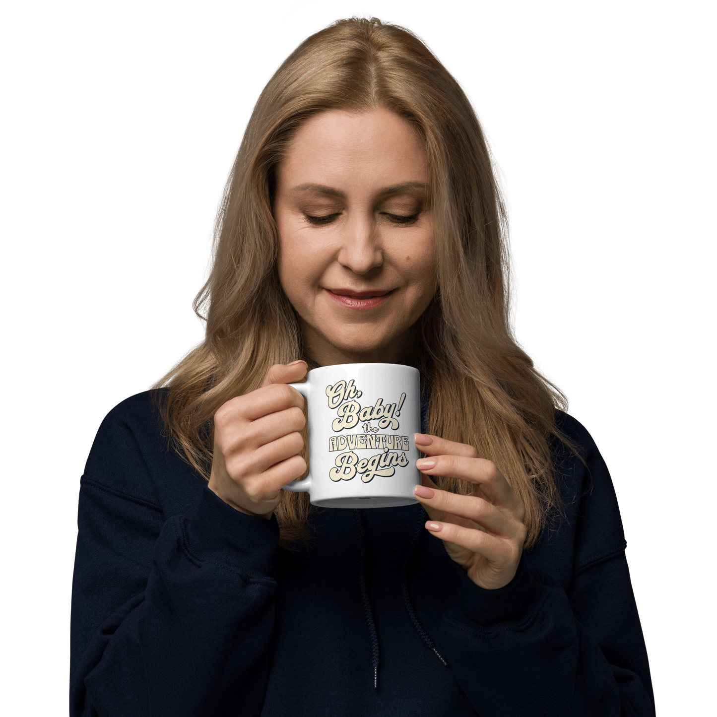 Oh Boy The Adventure Begins Printed Coffee Mug - White Ceramic Mug