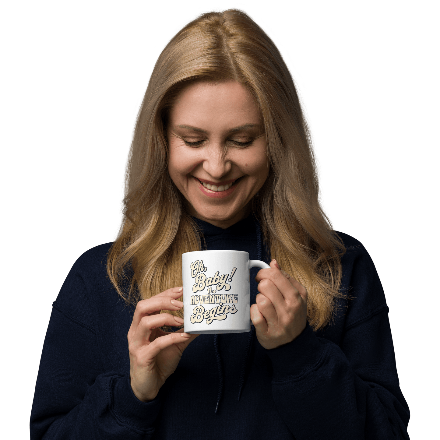 Oh Boy The Adventure Begins Printed Coffee Mug - White Ceramic Mug