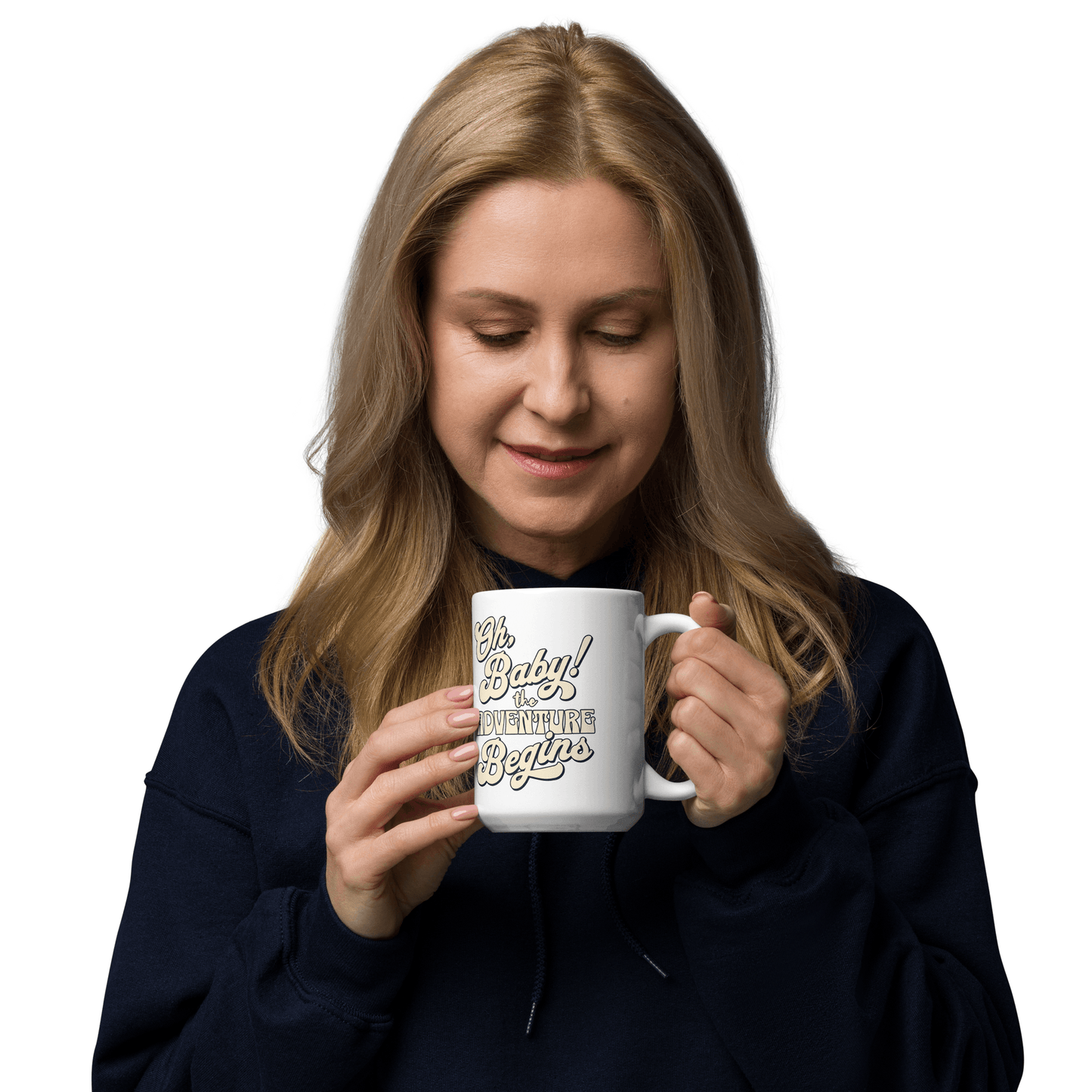 Oh Boy The Adventure Begins Printed Coffee Mug - White Ceramic Mug