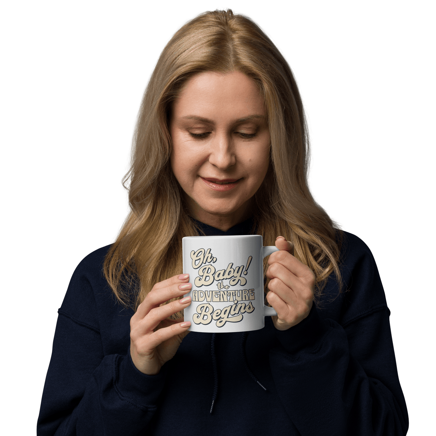 Oh Boy The Adventure Begins Printed Coffee Mug - White Ceramic Mug